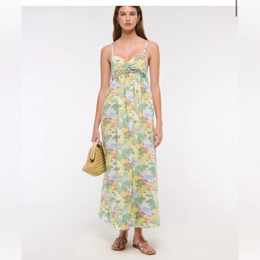 Abercrombie Sweetheart Babydoll Maxi Dress with Sweetheart Neckline